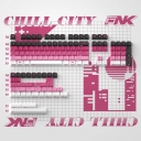 Chill City Gradient Red 104+37 PBT Dye-subbed Keycaps Set for Cherry MX Mechanical Gaming Keyboard